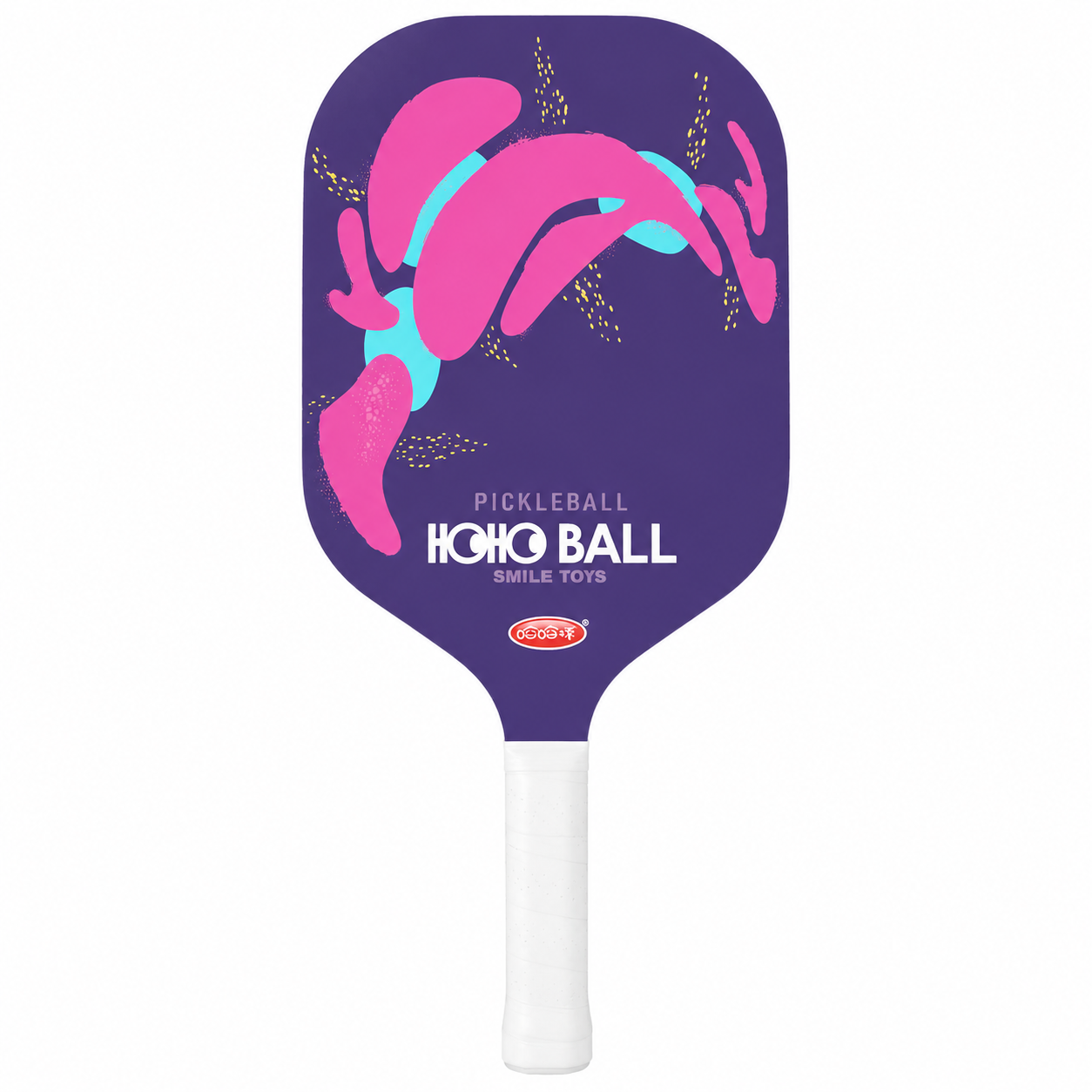 Purple custom pickleball paddle sample with UV printed graphics