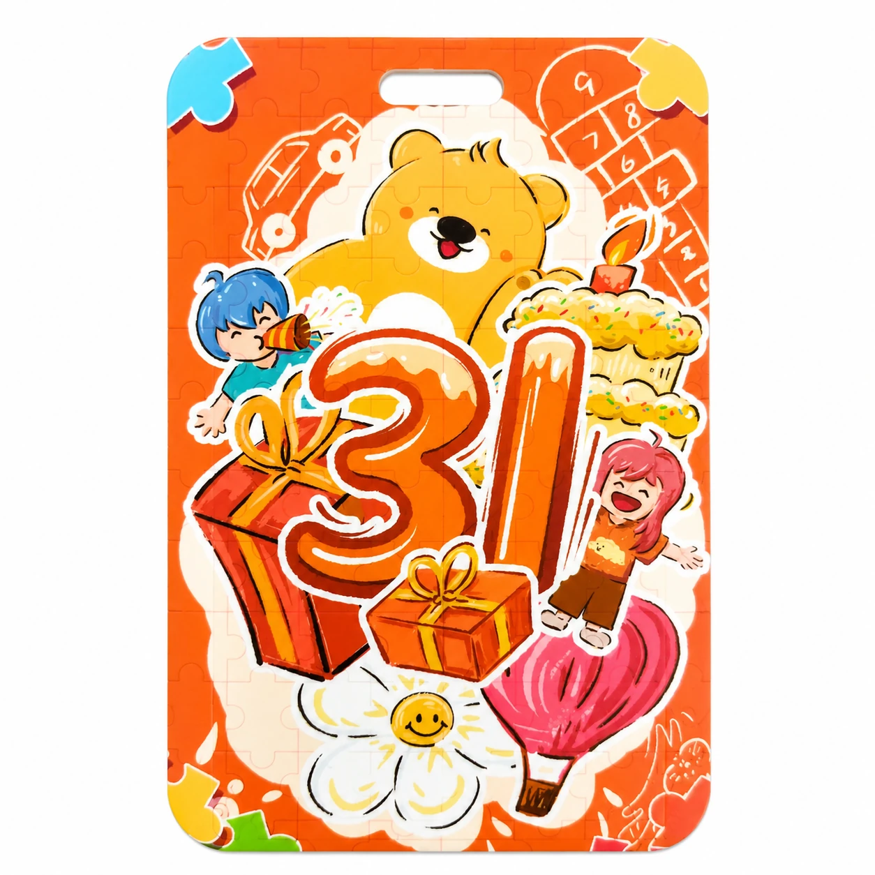 Custom ABS card holder back side with colorful UV printed design
