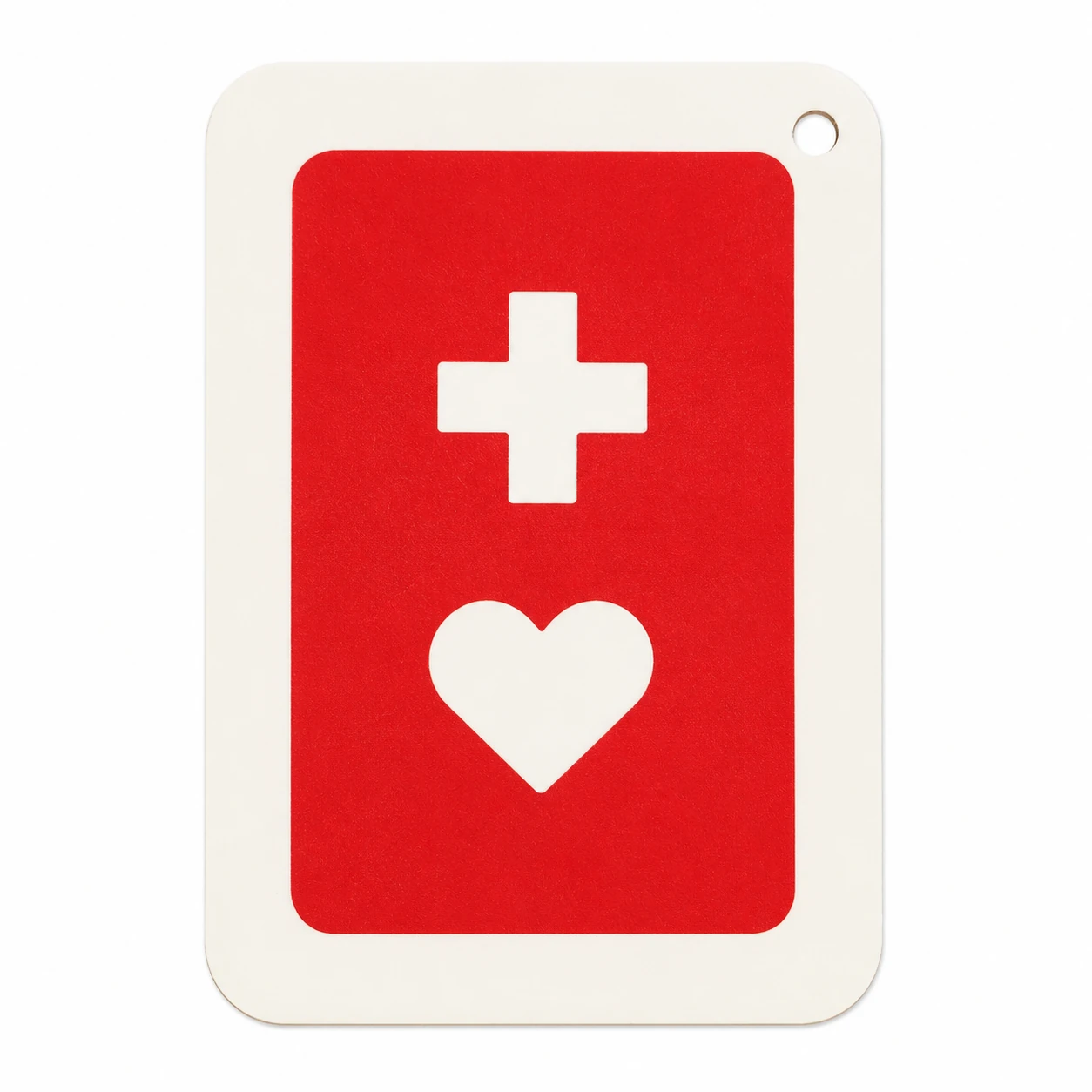PU leather custom card holder with red medical style artwork