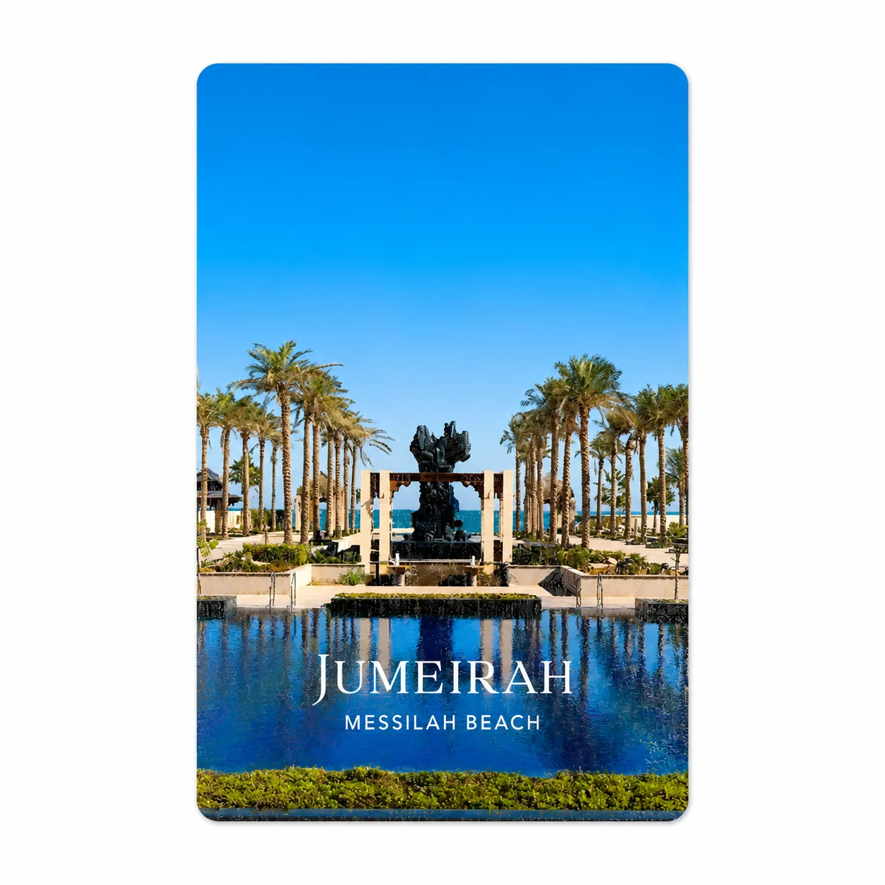 Custom wooden room card with natural material texture and printed artwork